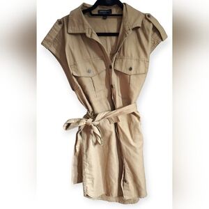 Banana Republic Factory LINEN-BLEND MINI SHIRTDRESS, size medium,  color whiskey